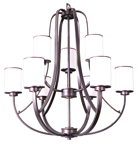 9-Light Chandelier in Rubbed Bronze