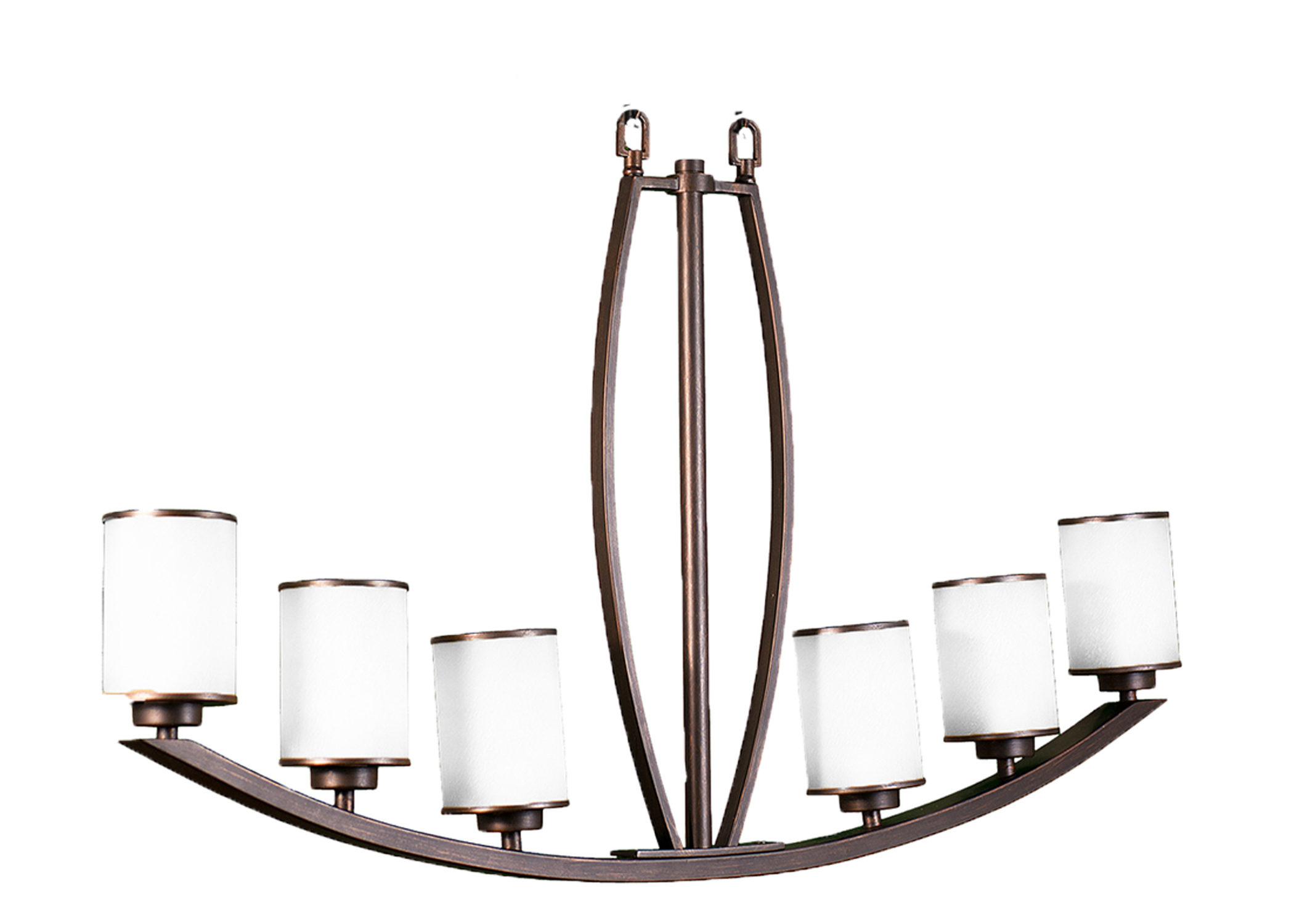 6 light island chandelier rubbed bronze