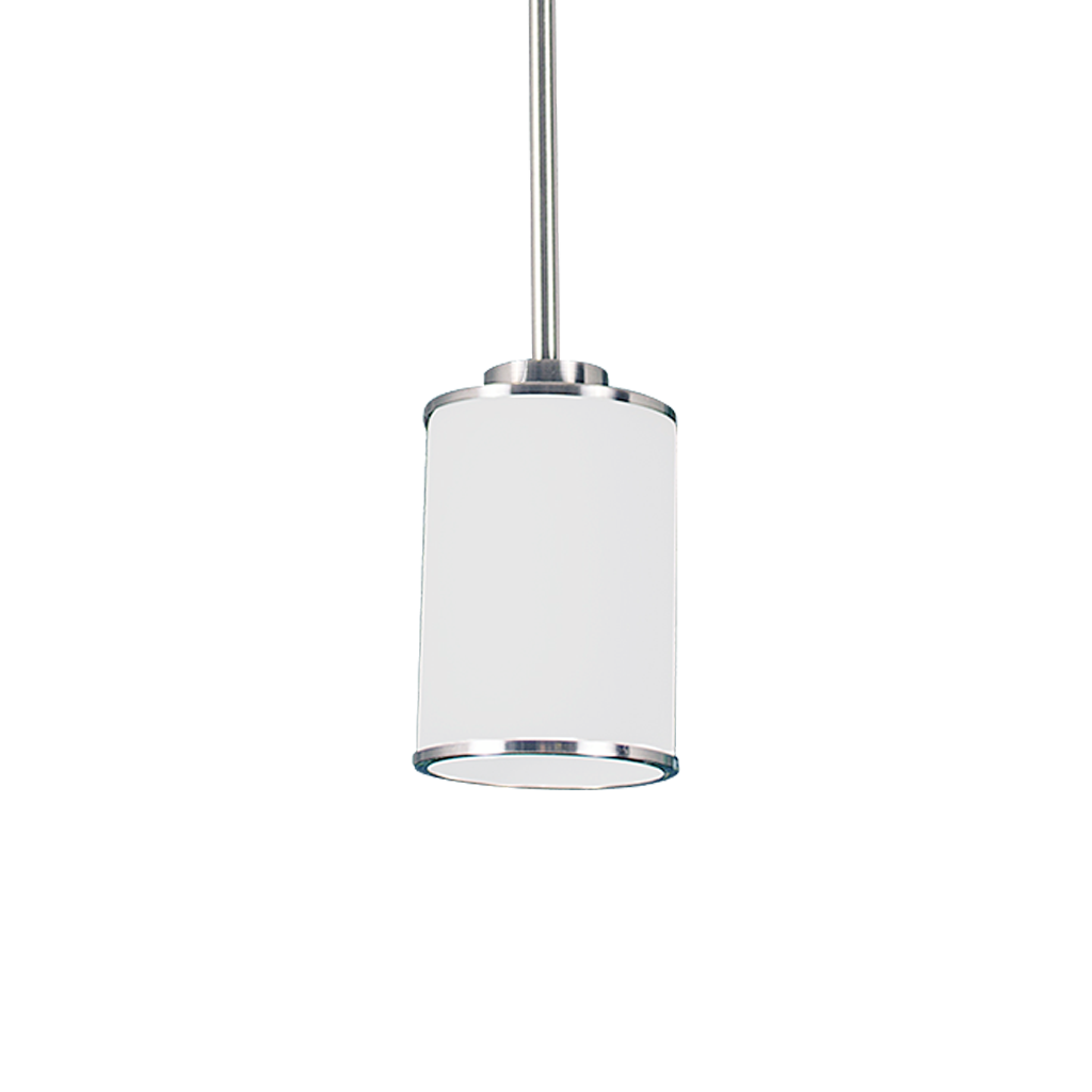 1 light mini pendant light white glass brushed nickel