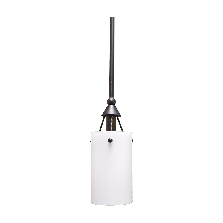 1 light mini pendant light frosted white cylinder rubbed bronze