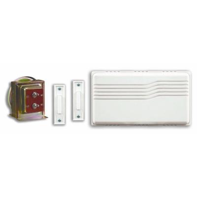 2-Light Button White Chime Kit