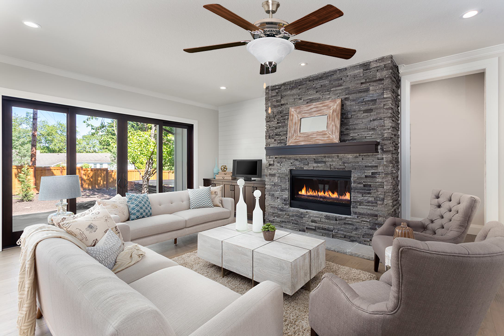 52 inch ceiling fan nickel 5 blade living room