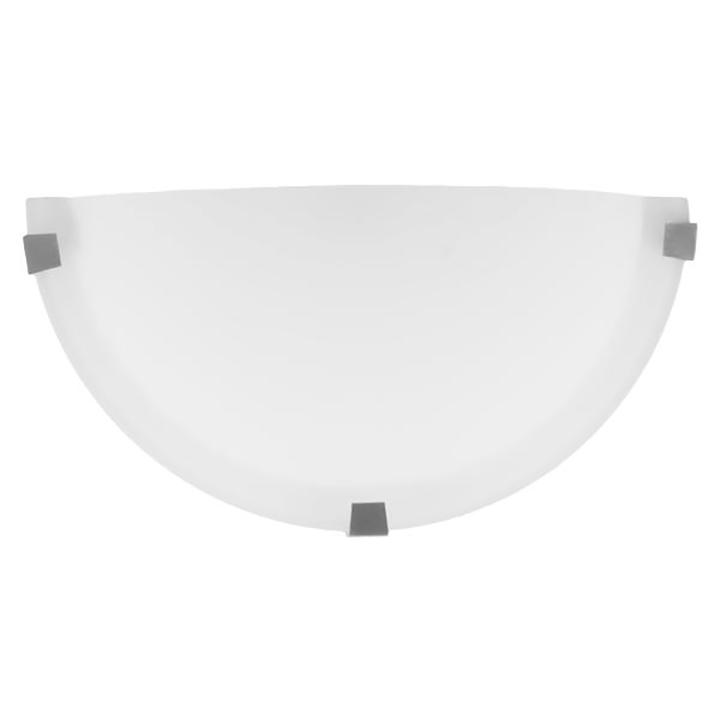 1-Light 3-Tab Chrome White Glass Sconce