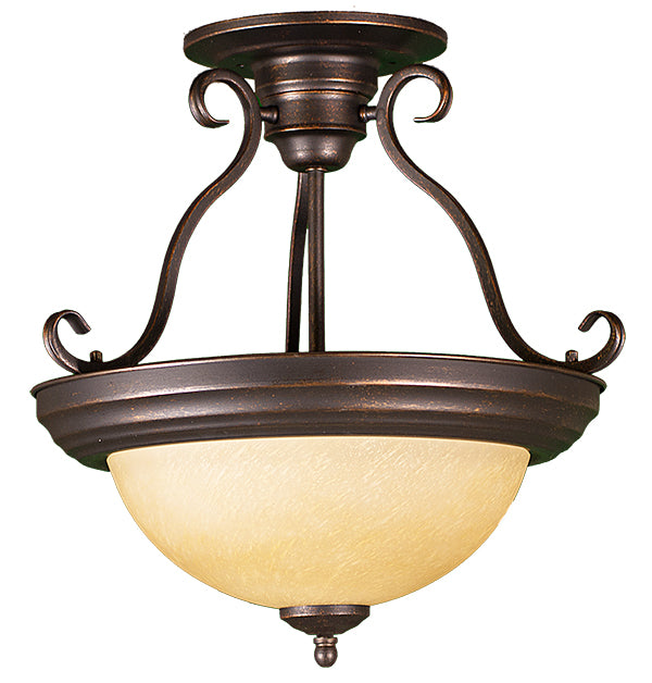 Rubbed bronze semi flush ceiling lights