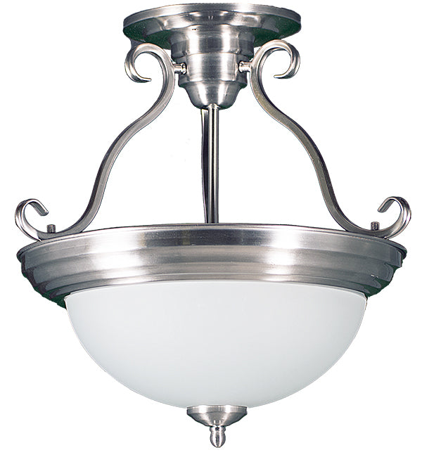 Vintage 2-Light Semi Flush Entry Lighting Fixture Brushed Nickel