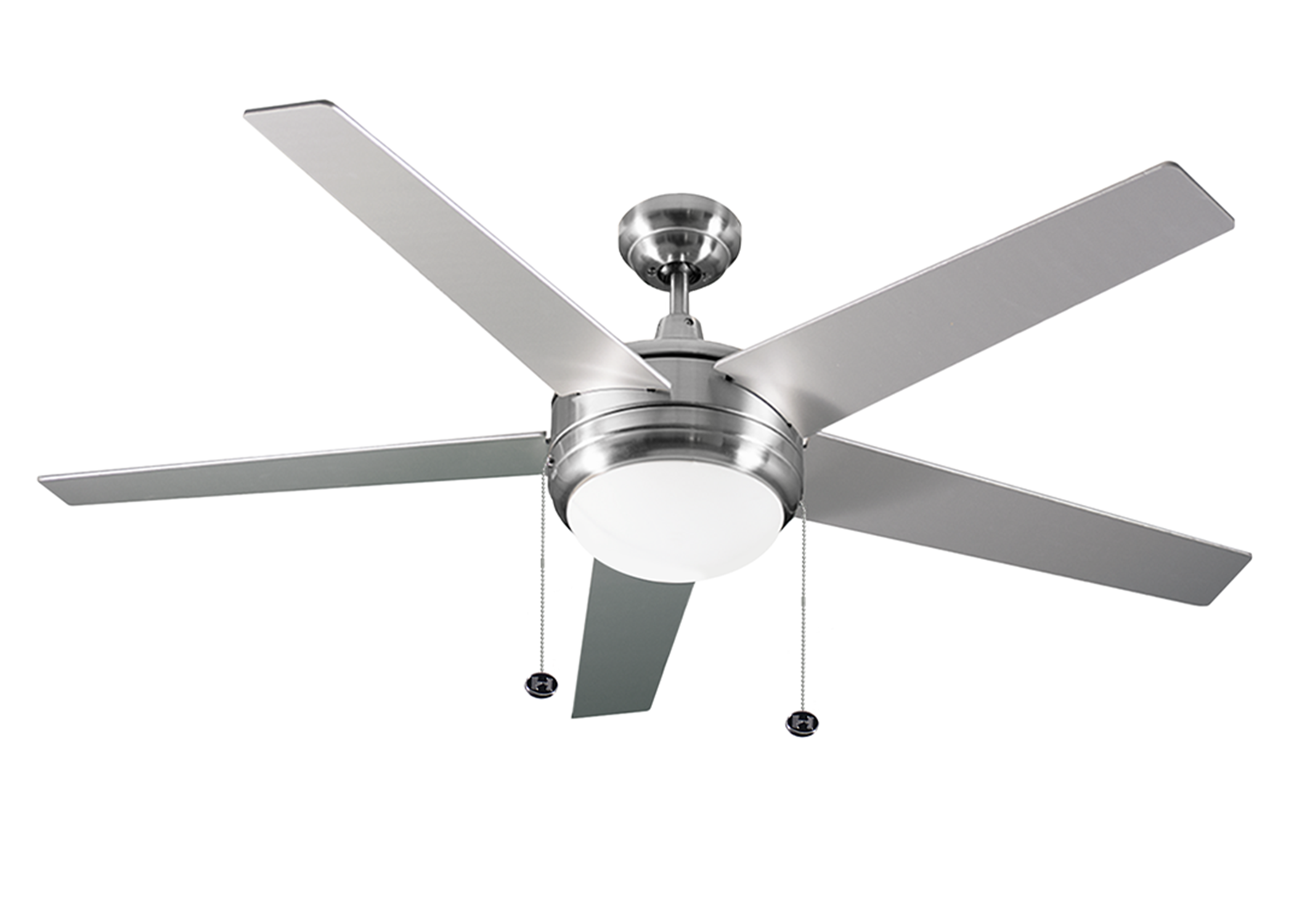 5 Blade 52 inch Farmhouse Nickel Ceiling Fan With Lights