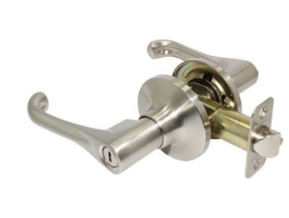 Nickel entry door lever