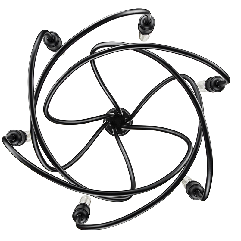 6-Light Contemporary Matte Black Bedroom Chandeliers