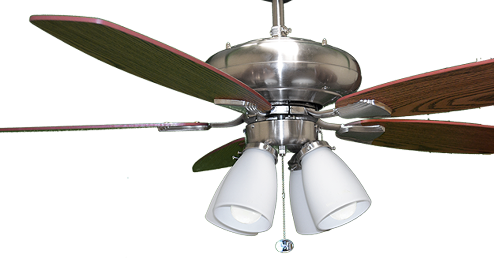 52" Brushed Nickel 5-Blade Ceiling Fan With Silver/Walnut Blades