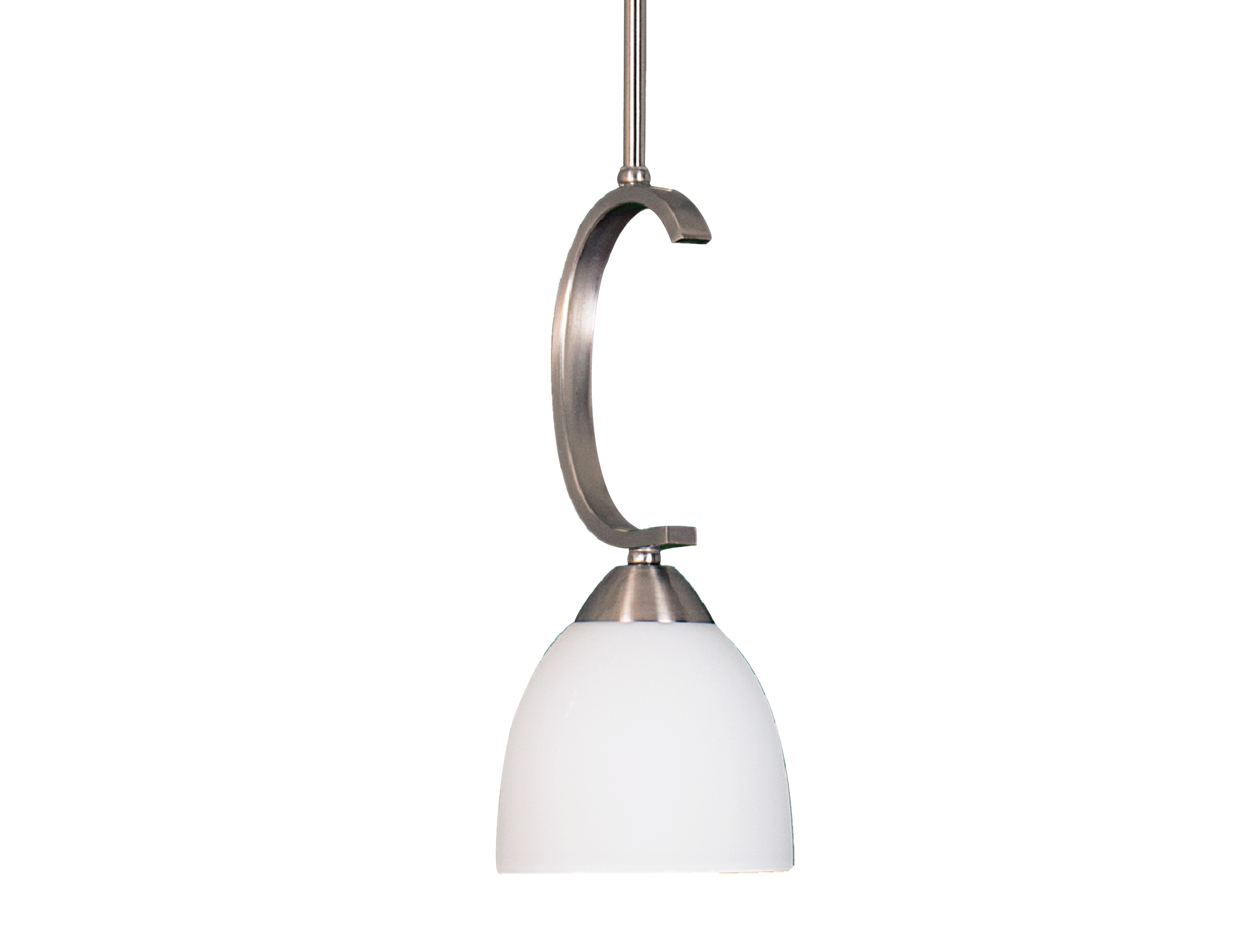 1 light mini pendant light nickel and white glass