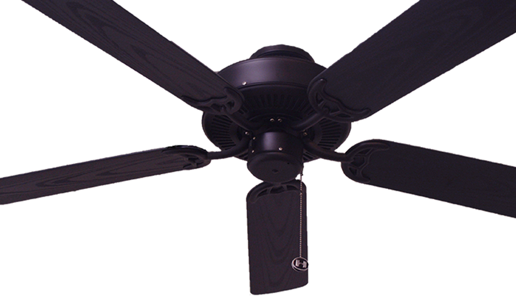 52" Black Outdoor Patio Ceiling Fan w/ ABS Matte Black Blades
