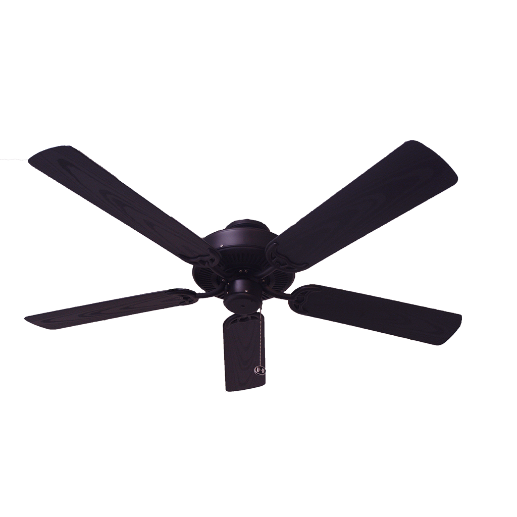 52" Black Outdoor Patio Ceiling Fan w/ ABS Matte Black Blades