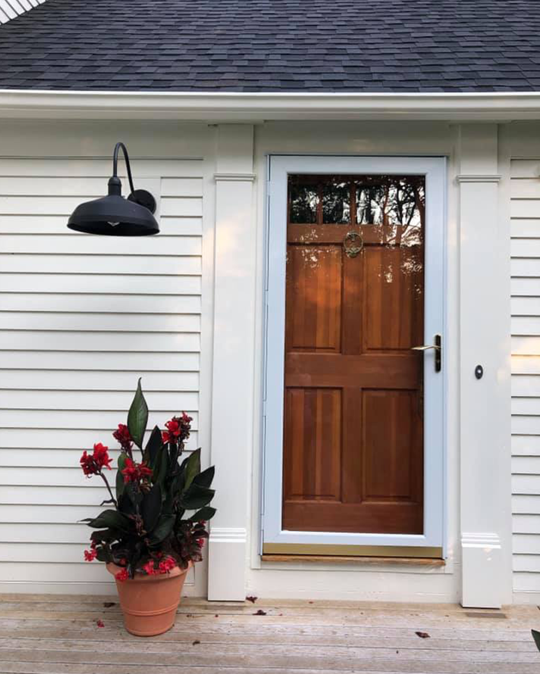 Black gooseneck barn light wall sconce exterior