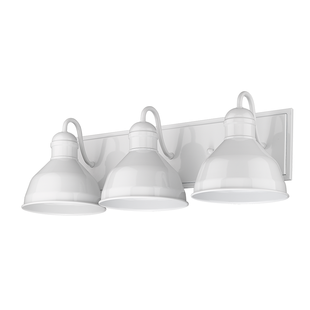 Glossy white bathroom vanity light barn light