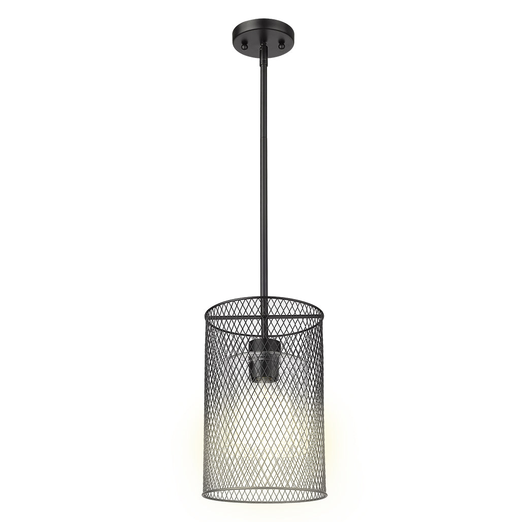 1 light modern black mesh pendant light