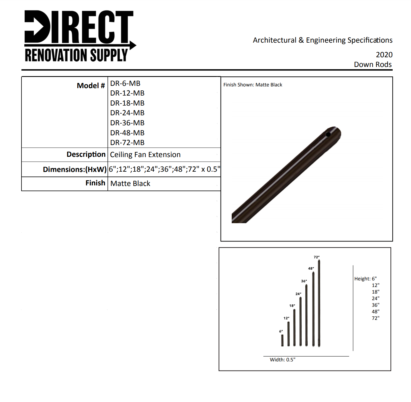 54" 3-Blade Classic Ceiling Fan without Lights metal black details