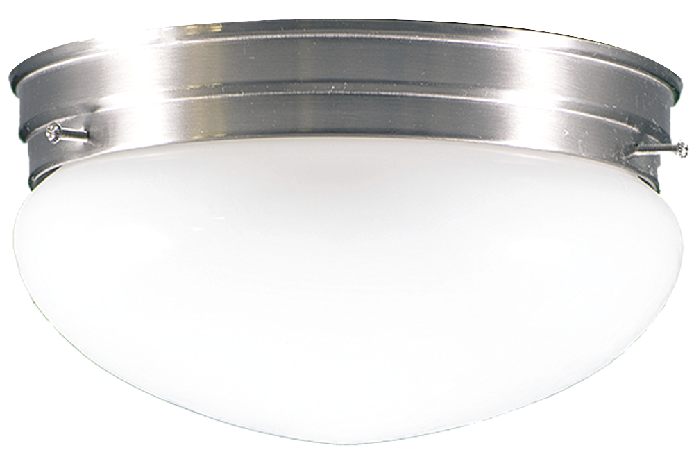 White glass flush mount ceiling light brushed nickel