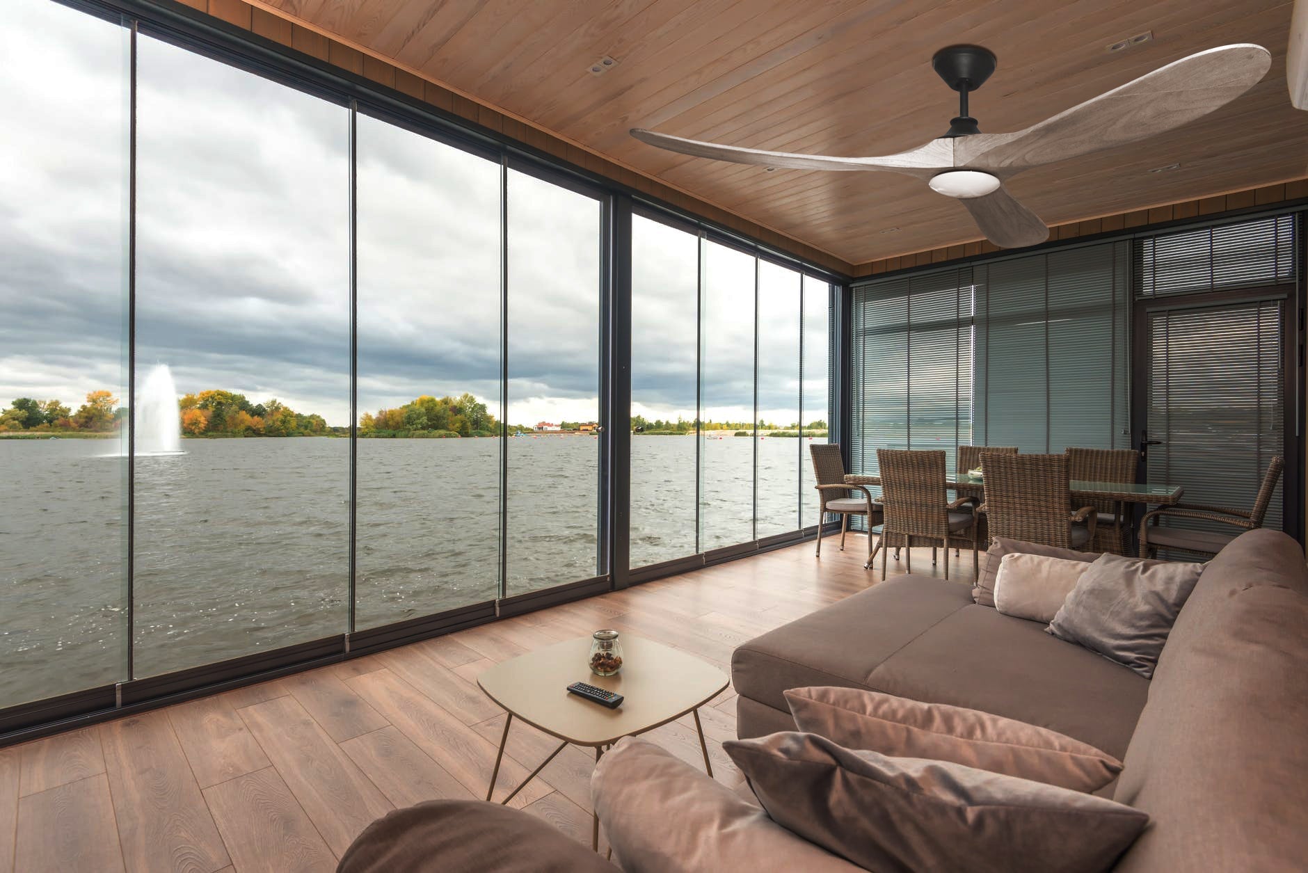 60 inch wood ceiling fan with light 3 blade living room