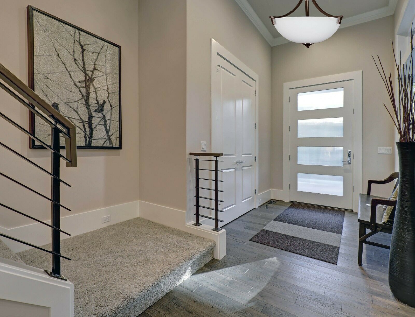 3 Light 18.25 inch Wide Hallway Entry Foyer Finish: Rubbed Bronze entryway