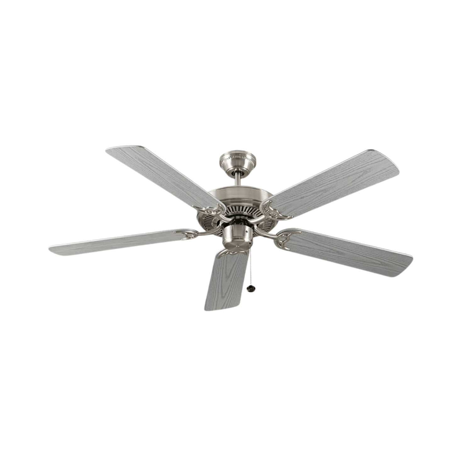 52' 5-Blade Fan - Silver Blades - High-Design Indoor Fans in Brushed Nickel