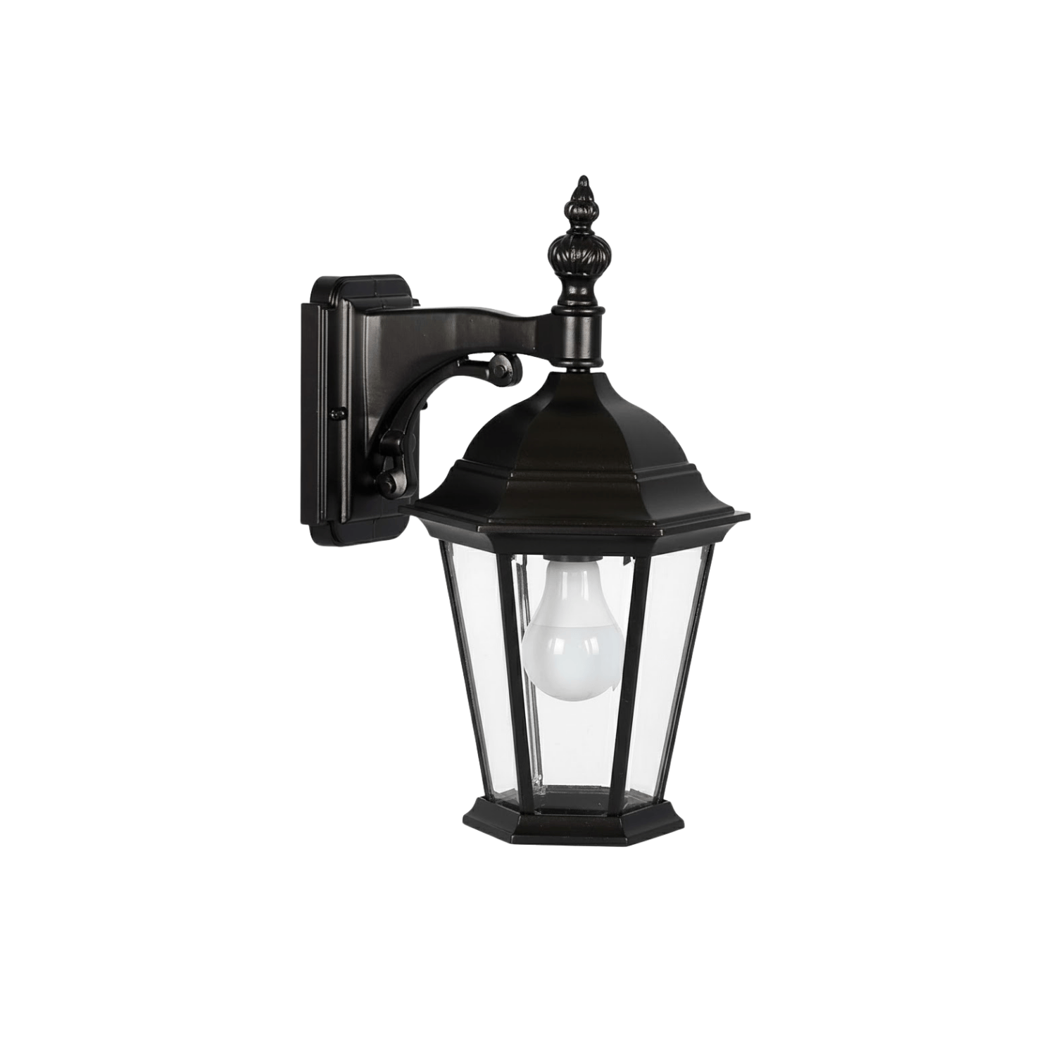 Ruby 1-Light Open Bottom Coach Light - Eye-Catching Exterior in Black