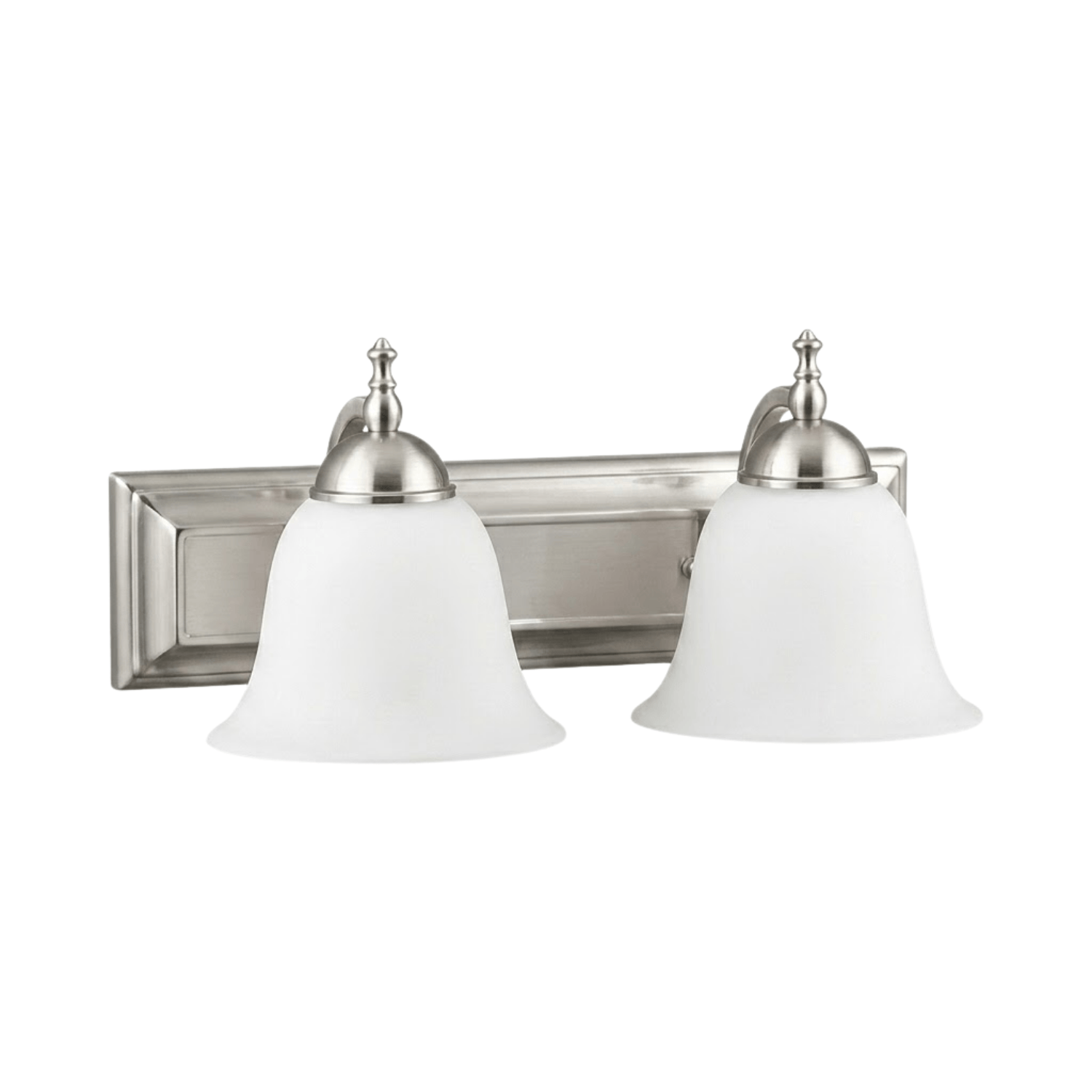 Dallas 2-Light White Vanity - Bold Vanities in Brushed Nickel