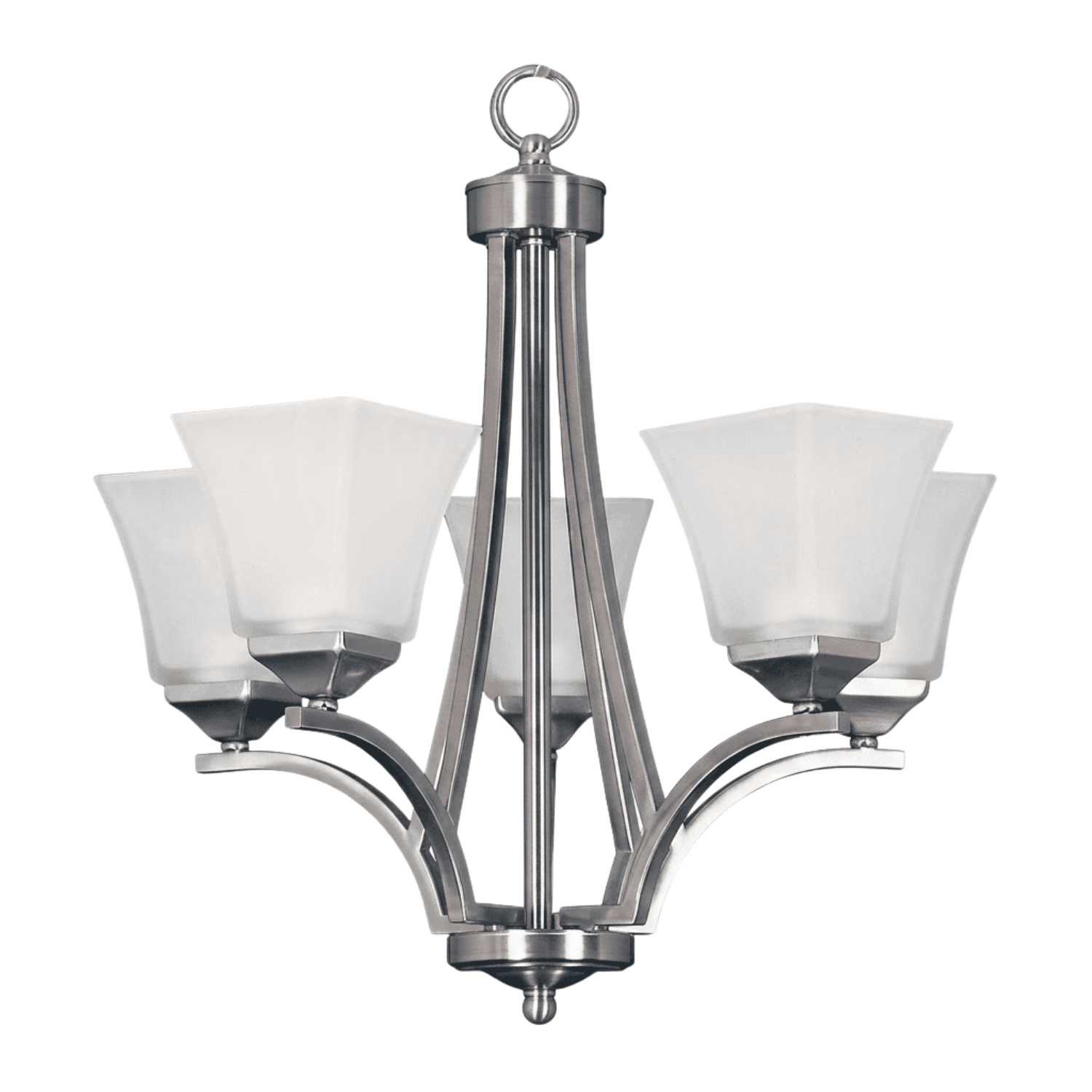 Stanton 4-Light Square Frosted Glass Chandelier - NK