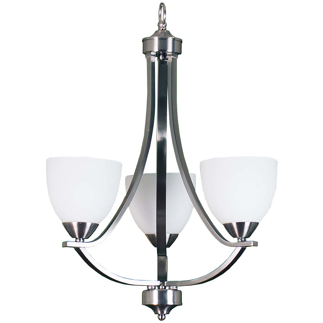 Victoria 3-Light Chandelier White Glass - Refined Chandeliers
