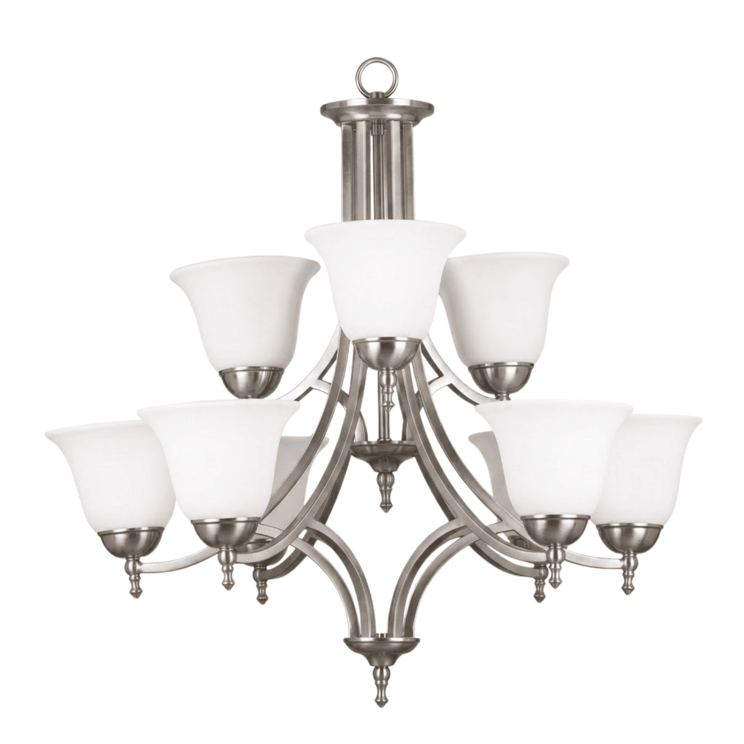 Dallas Upgrade 9-Light Chandelier - Bold Chandeliers in Brushed Nickel