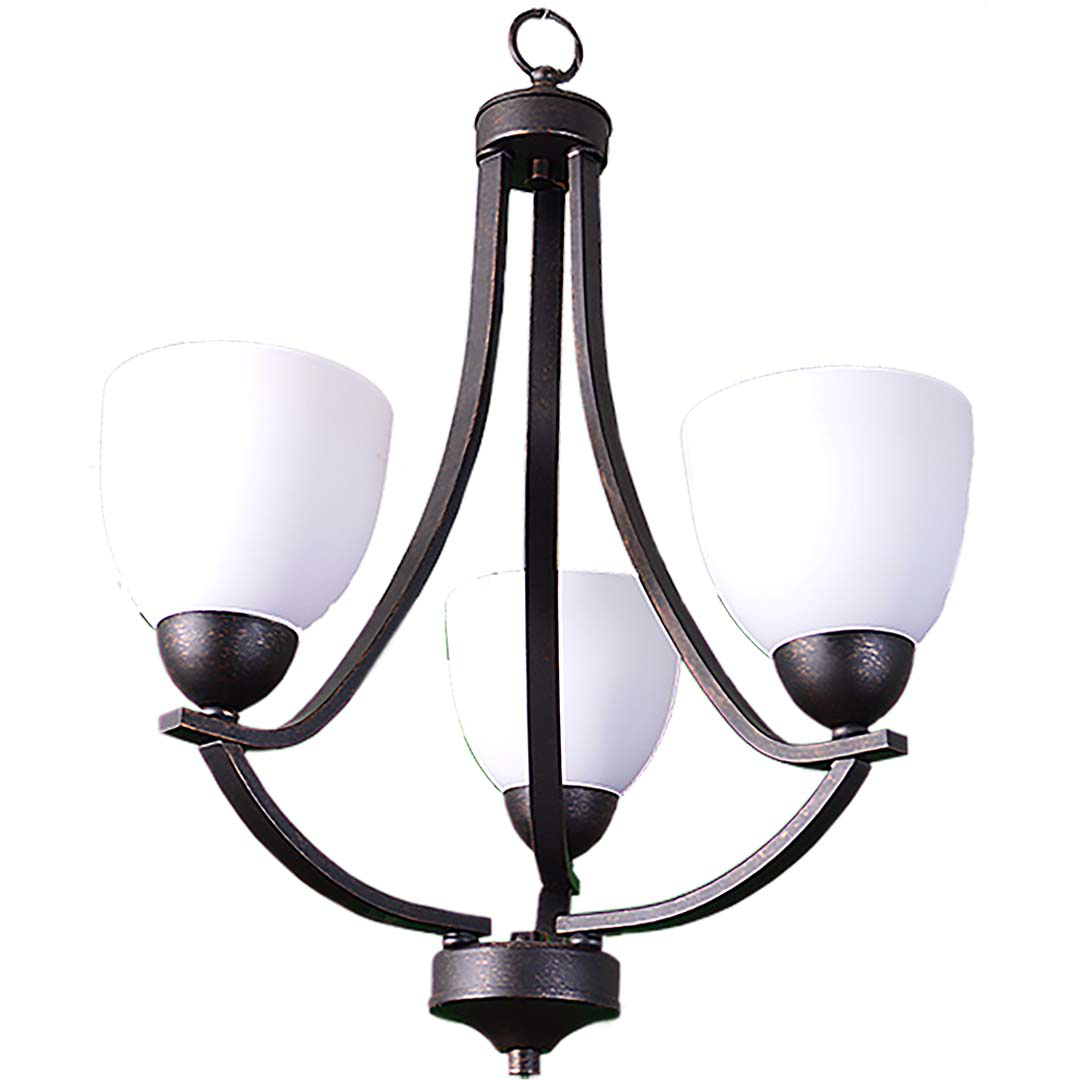 Victoria 3-Light Chandelier White Glass - Refined Chandeliers