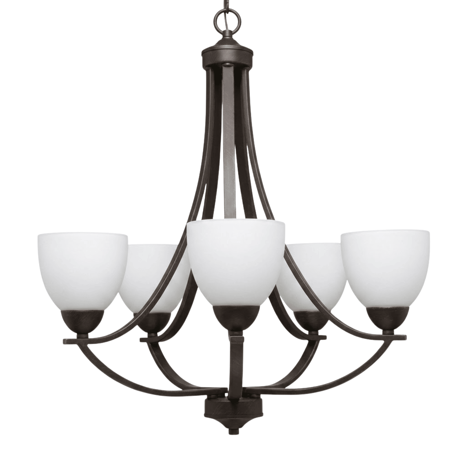 Victoria 5-Light Chandelier White Glass - Stylish Chandeliers