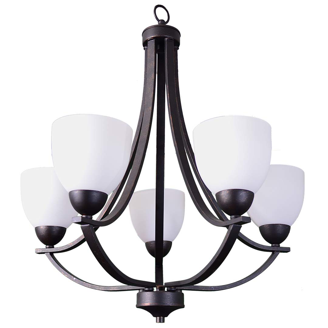 Victoria 5-Light Chandelier White Glass - Stylish Chandeliers