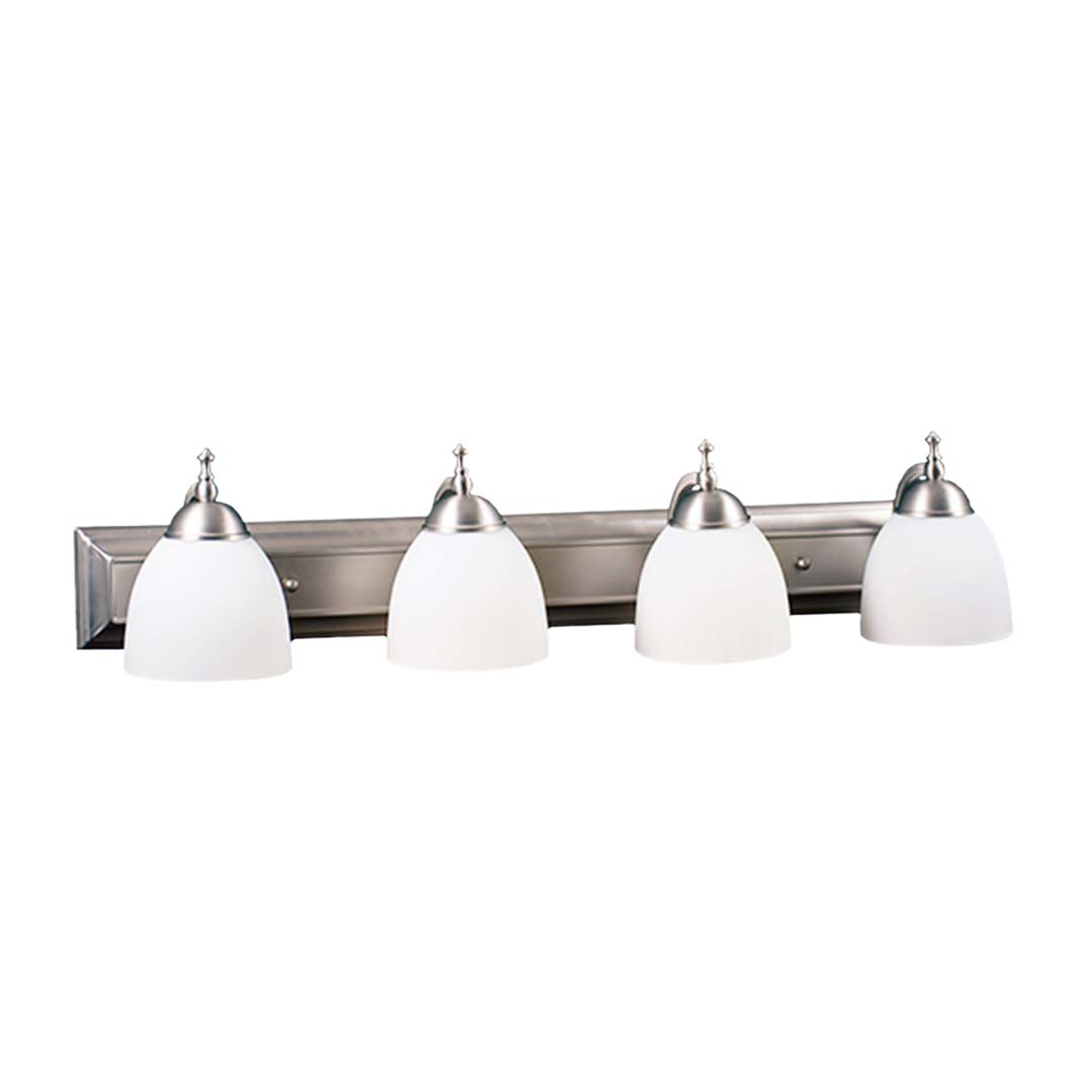 Dallas 4-Light White Vanity - Bold Vanities in Brushed Nickel