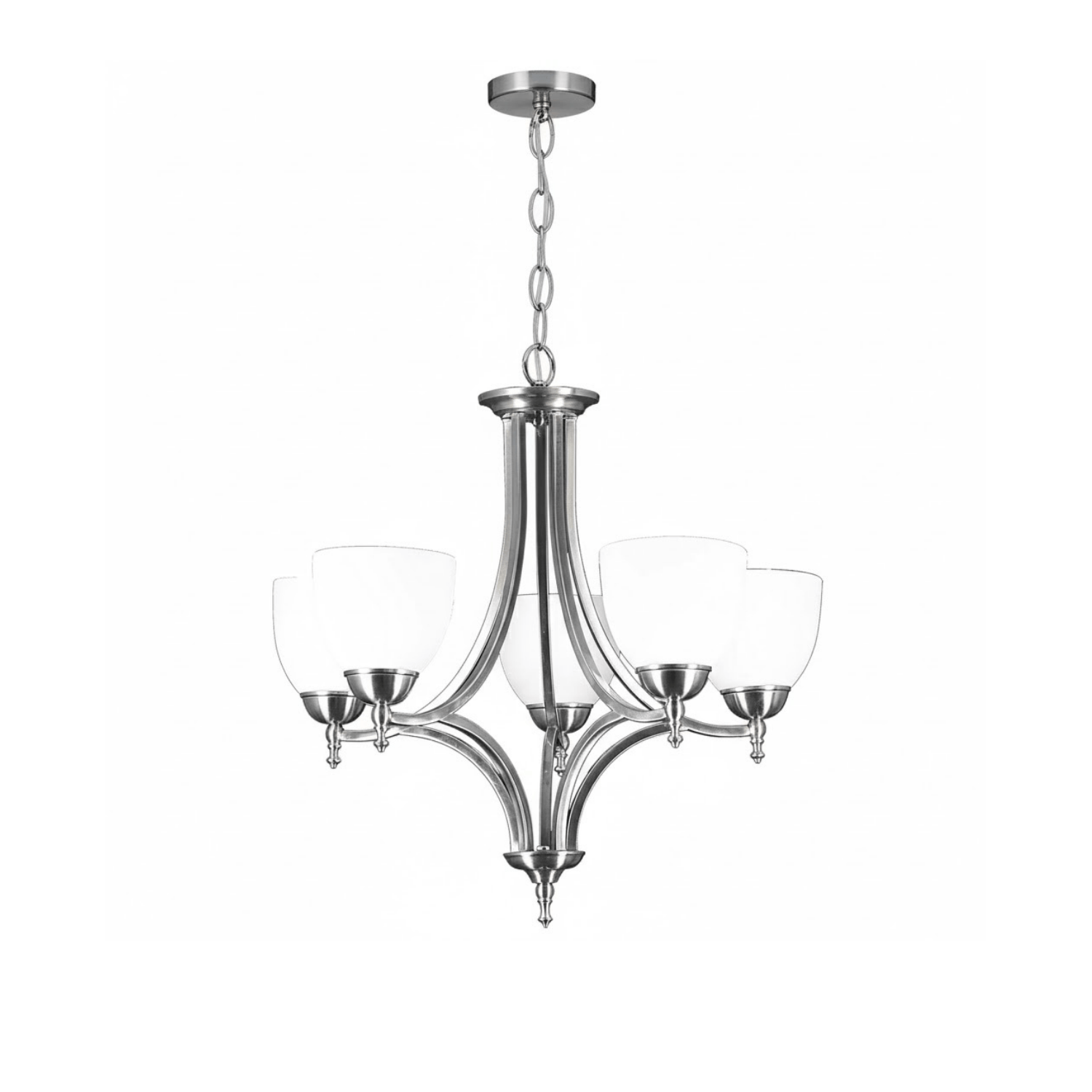 Dallas Upgrade 5-Light Chandelier - Sleek Chandeliers in Brushed Nickel