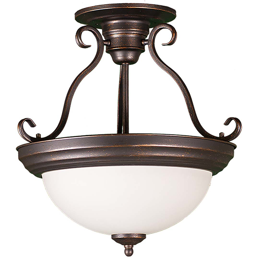 Semi Flush Entry Fixture White Glass - Contemporary Ceiling Mounts