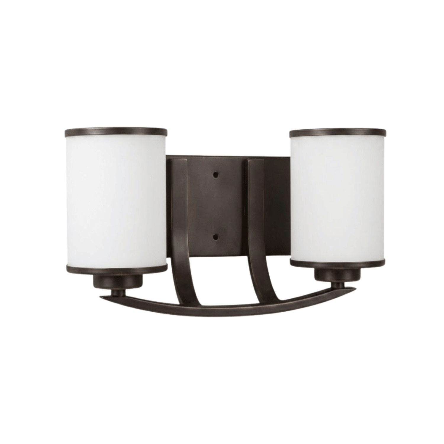 Lexington 2-Light White Glass Vanity - Transitional Vanities in Rubbed Bronze