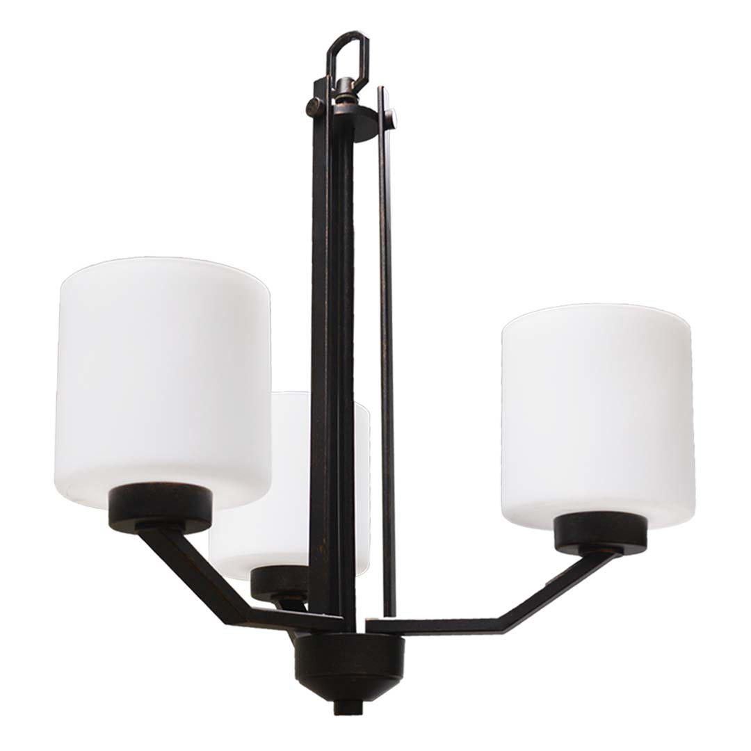Paris 3-Light Chandelier White Cylinder Glass - High-Design Chandeliers