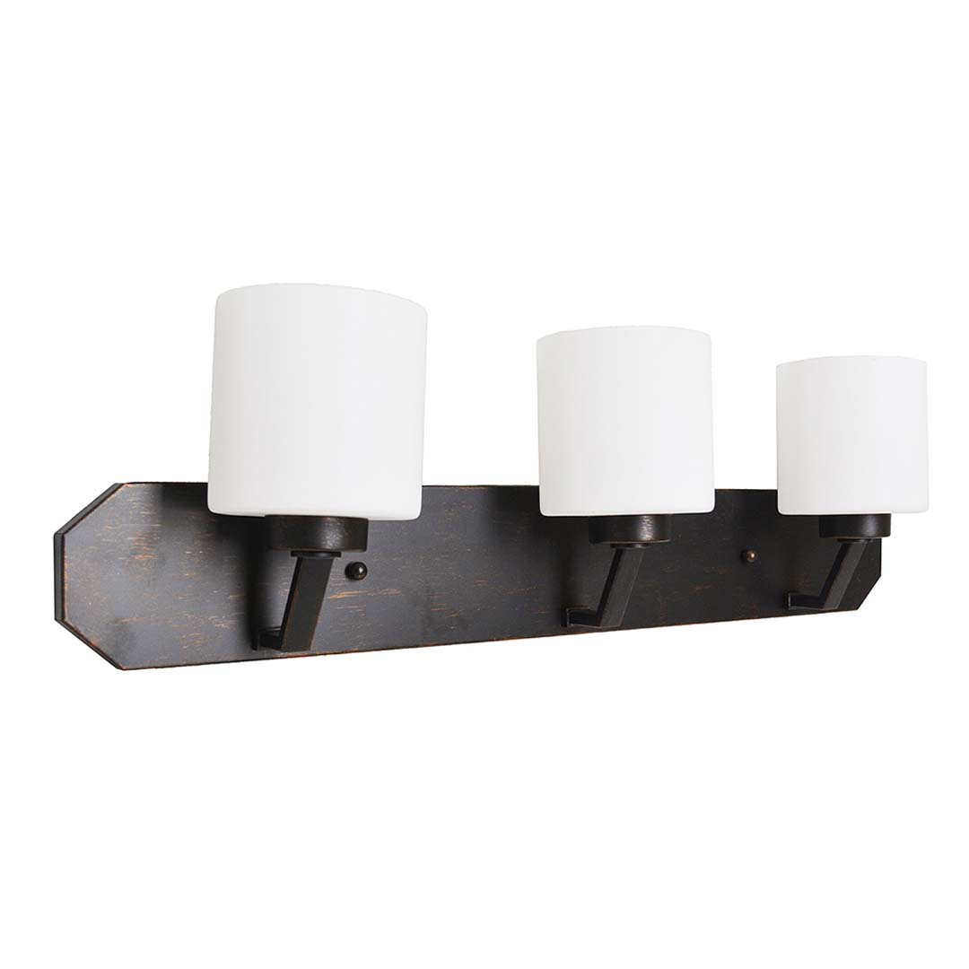 Paris 3-Light Vanity - White Cylinder Glass - Elegant Vanities