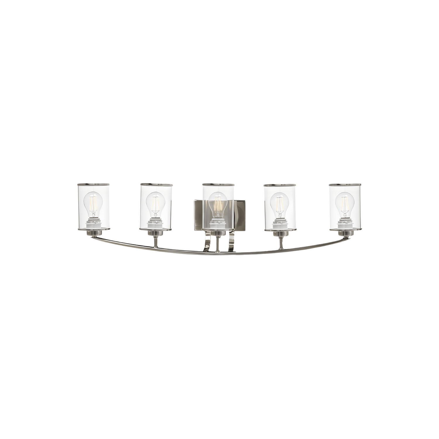 Lexington 5-Light Clear Glass Vanity - Decorative Vanities in Brushed Nickel