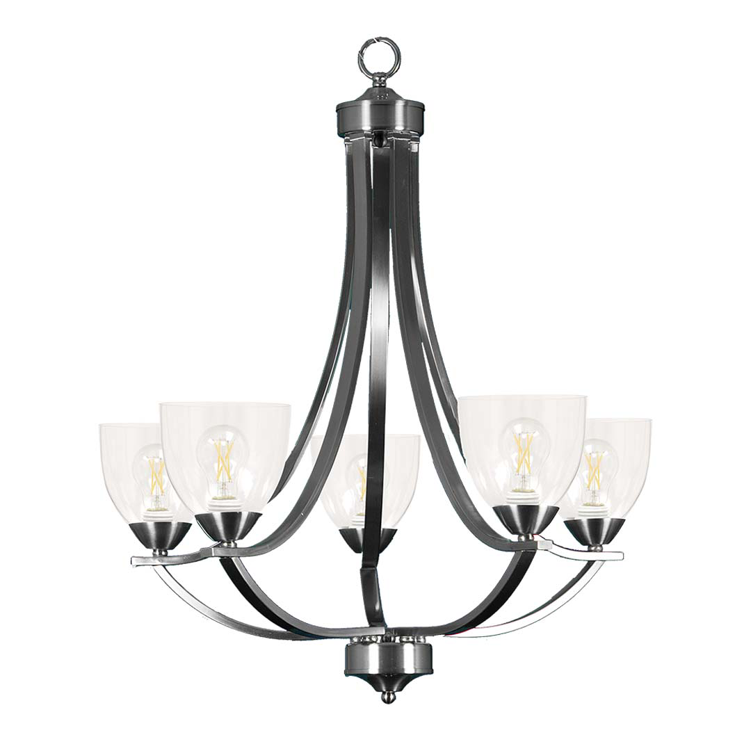 Victoria 5-Light Chandelier Clear Glass - Elegant Chandeliers