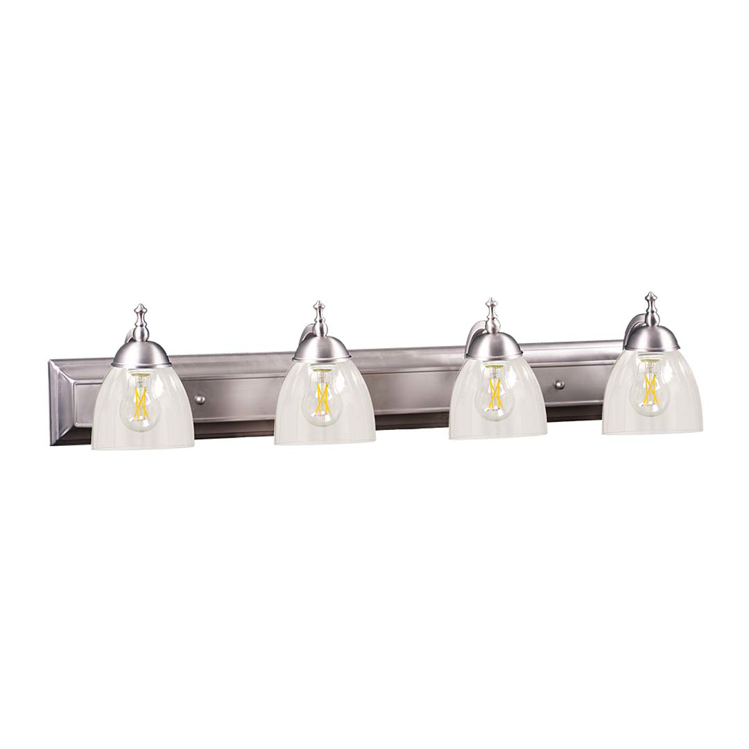 Dallas 4-Light Clear Vanity - Chic Vanities in Brushed Nickel