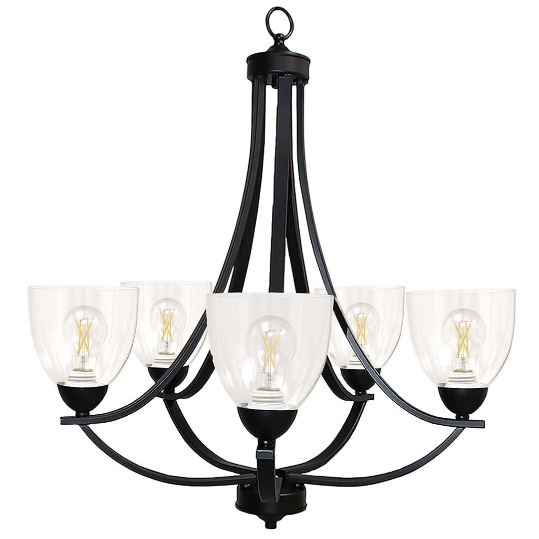 Victoria 5-Light Chandelier Clear Glass - Elegant Chandeliers