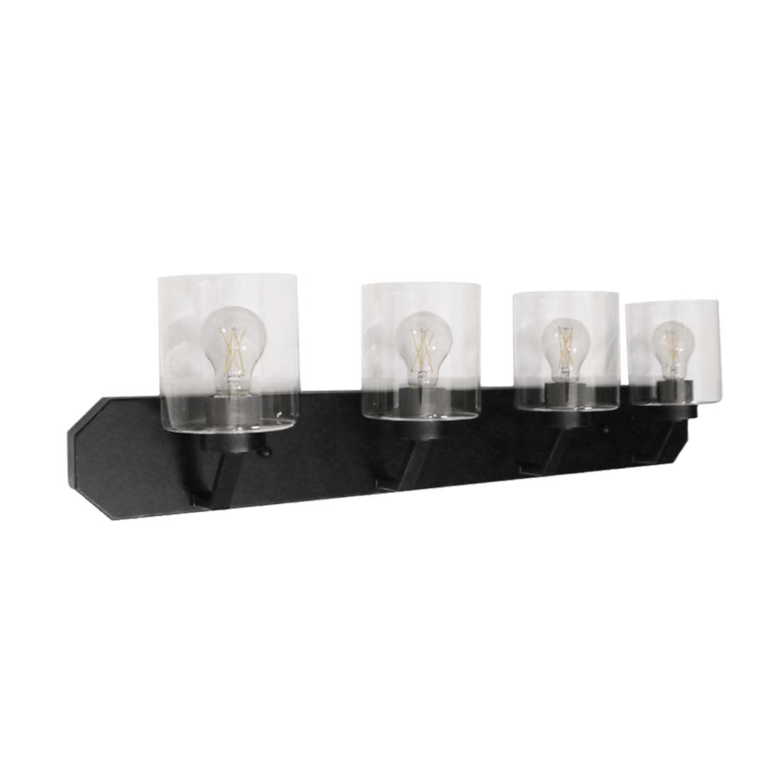Paris 4-Light Vanity Clear Cylinder Glass - Functional Vanities