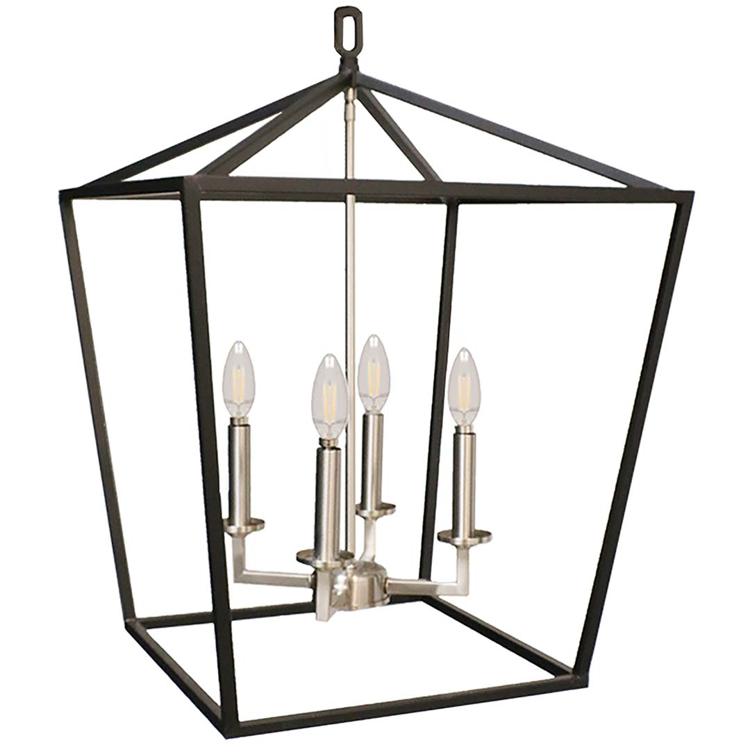 4-Light Open Cage Entry - Sleek Pendants