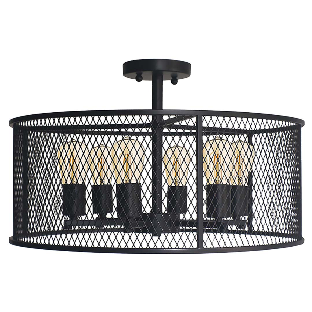 Rimini 6-Light Steel Mesh Shade Semi Flush Mount - Elegant Ceiling Mounts