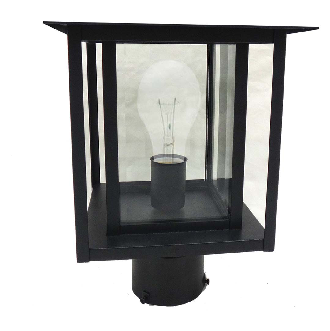 Nuit Post Top Coach Light - Matte Black - Clear Glass - Timeless Exterior
