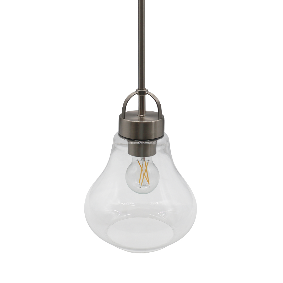 1-Light Clear Glass Pendant - Stylish Pendants