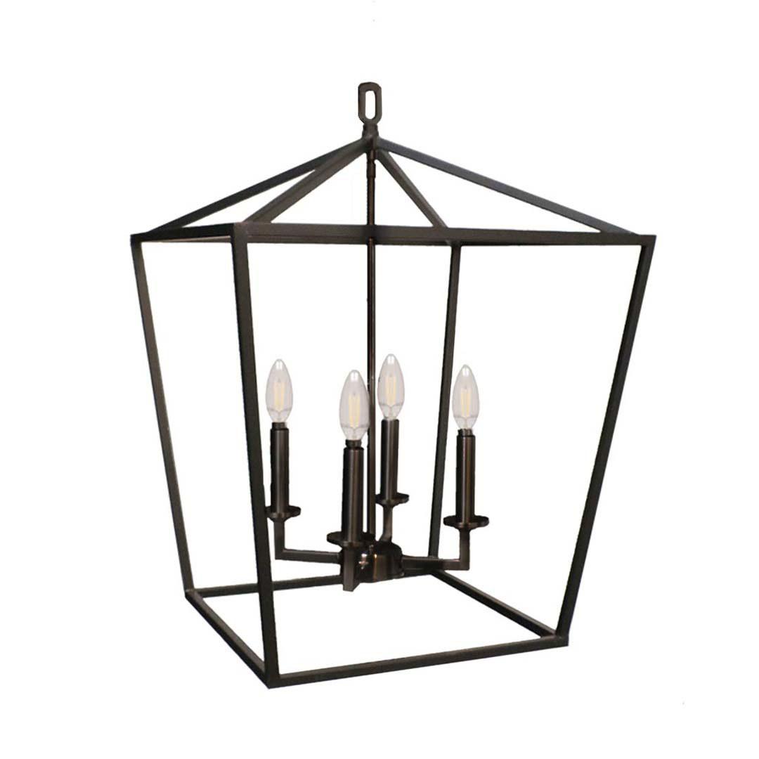 4-Light Open Cage Entry - Sleek Pendants