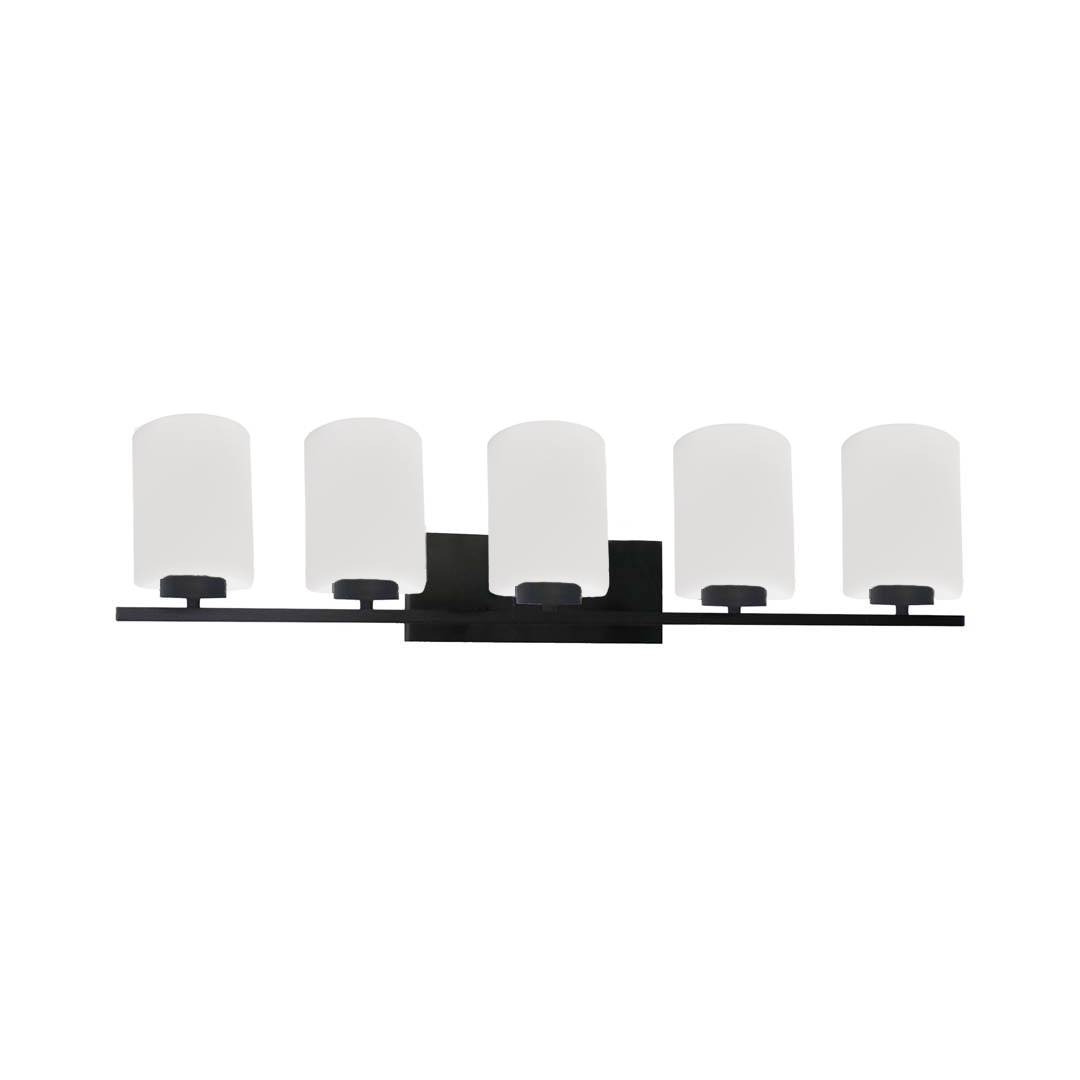 5-Light White Glass Vanity - Minimalist Vanities