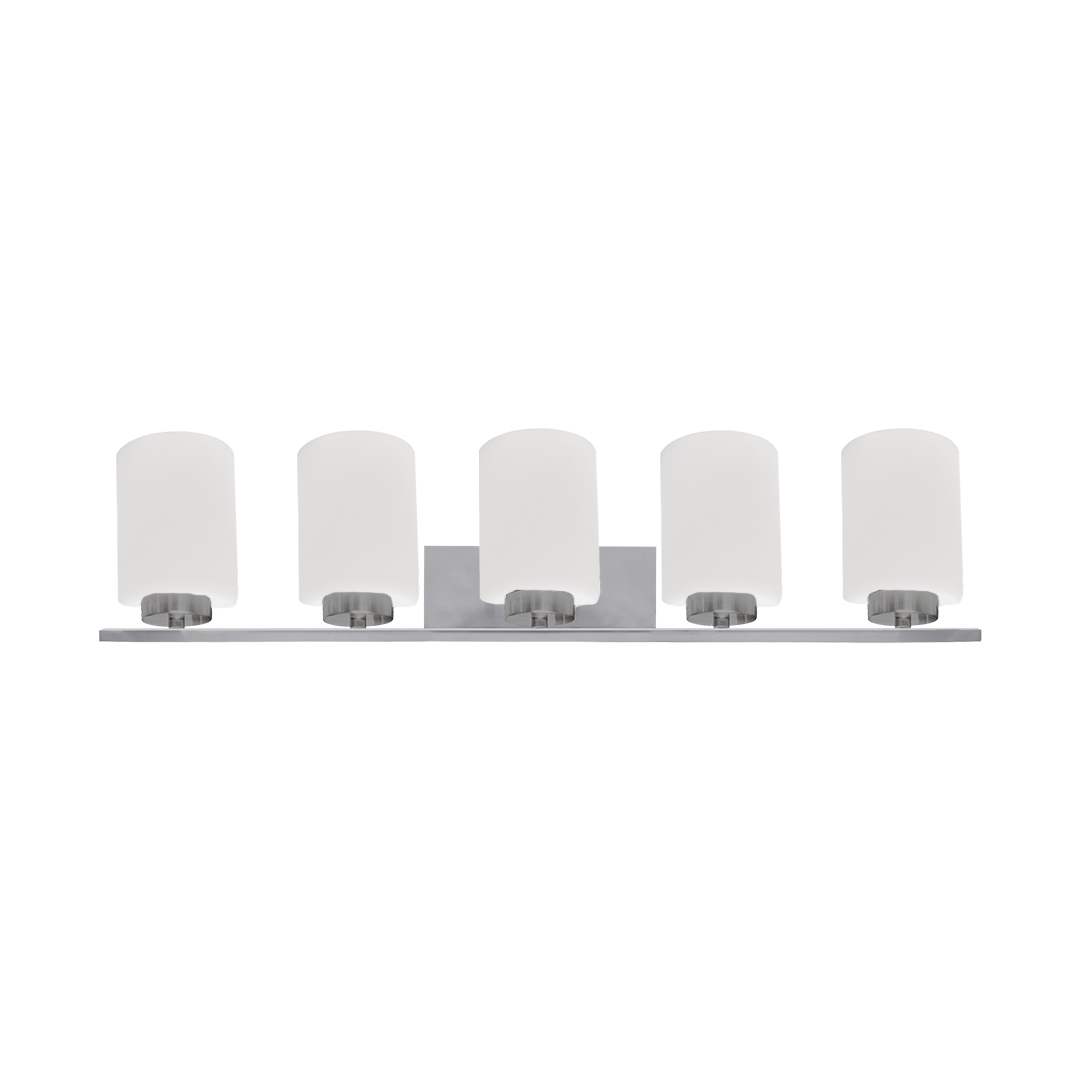 5-Light White Glass Vanity - Minimalist Vanities